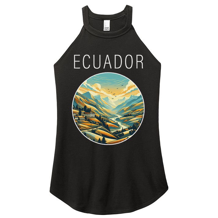 Ecuador Scenery Art Deco Women's Perfect Tri Rocker Tank