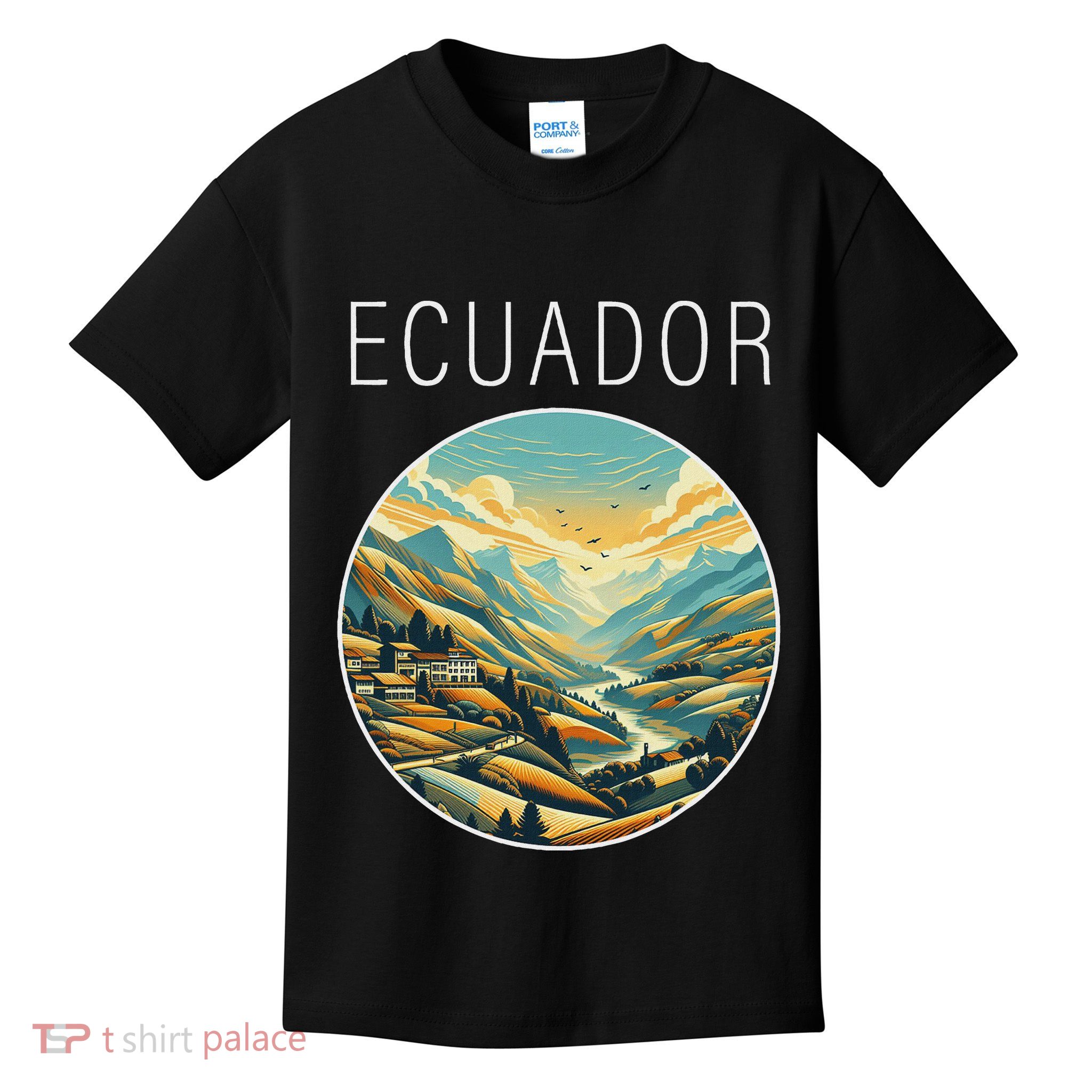 Ecuador Scenery Art Deco Kids T-Shirt