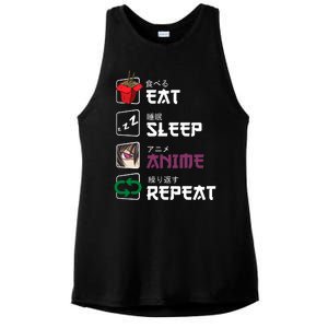 Eat Sleep Anime Repeat Ladies PosiCharge Tri-Blend Wicking Tank