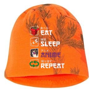 Eat Sleep Anime Repeat Kati - Camo Knit Beanie