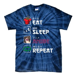 Eat Sleep Anime Repeat Tie-Dye T-Shirt