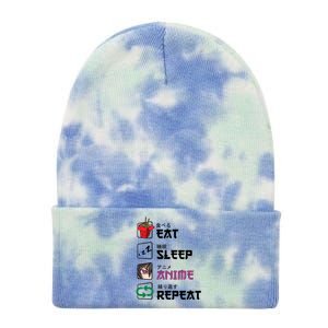 Eat Sleep Anime Repeat Tie Dye 12in Knit Beanie