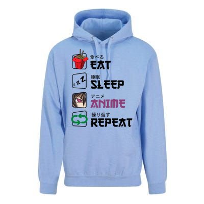 Eat Sleep Anime Repeat Unisex Surf Hoodie