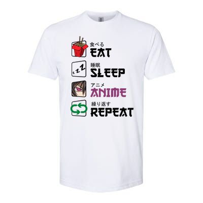 Eat Sleep Anime Repeat Softstyle CVC T-Shirt