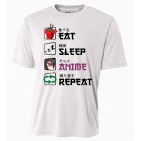 Eat Sleep Anime Repeat Cooling Performance Crew T-Shirt