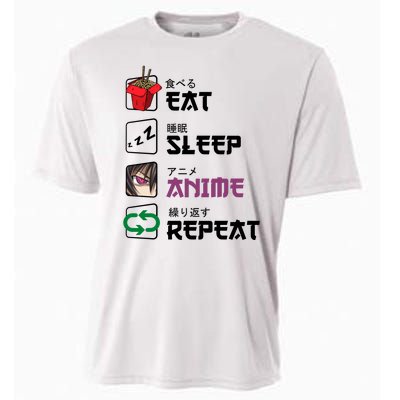 Eat Sleep Anime Repeat Cooling Performance Crew T-Shirt