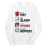 Eat Sleep Anime Repeat Long Sleeve Shirt