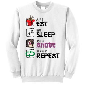 Eat Sleep Anime Repeat Sweatshirt