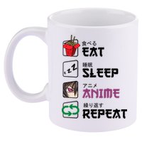 Eat Sleep Anime Repeat 11oz C Handle Ceramic Mug