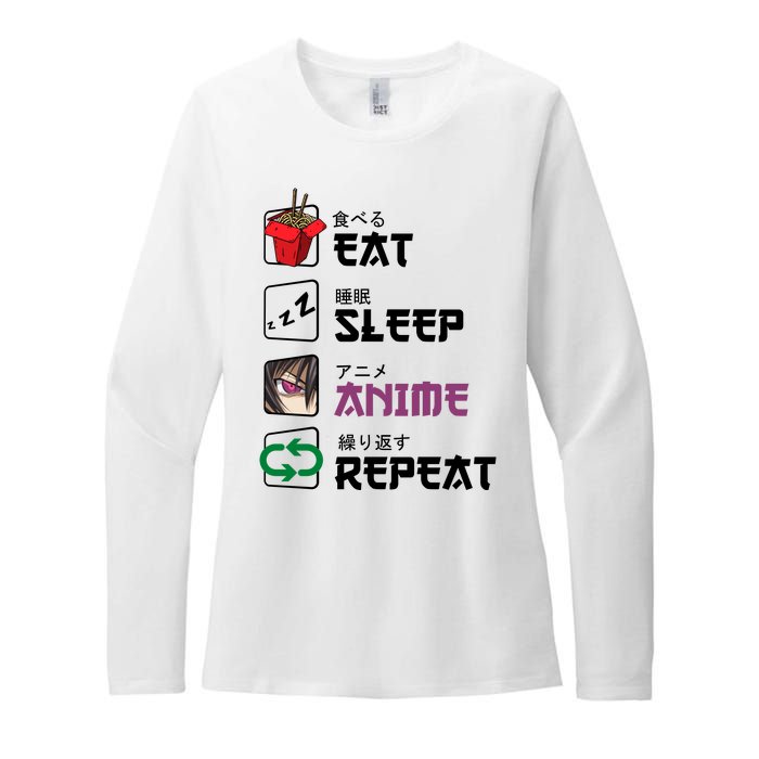 Eat Sleep Anime Repeat Womens CVC Long Sleeve Shirt