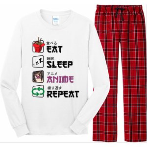 Eat Sleep Anime Repeat Long Sleeve Pajama Set