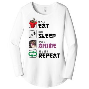 Eat Sleep Anime Repeat Women's Perfect Tri Tunic Long Sleeve Shirt