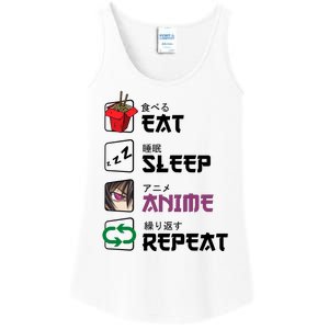 Eat Sleep Anime Repeat Ladies Essential Tank