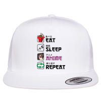 Eat Sleep Anime Repeat Flatbill Hat