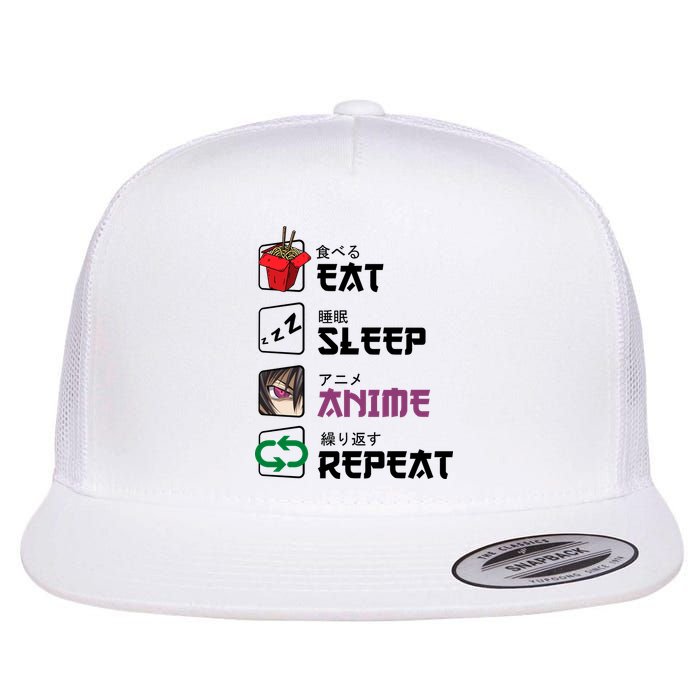 Eat Sleep Anime Repeat Flatbill Hat