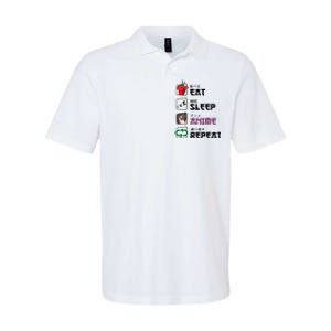 Eat Sleep Anime Repeat Softstyle Adult Sport Polo