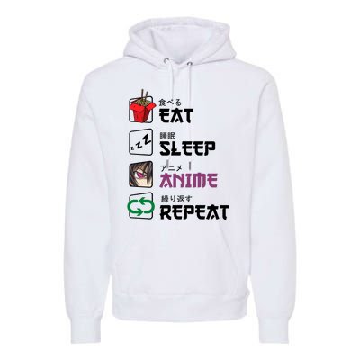 Eat Sleep Anime Repeat Premium Hoodie