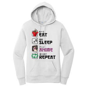 Eat Sleep Anime Repeat Women's Pullover Hoodie