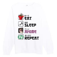 Eat Sleep Anime Repeat Premium Crewneck Sweatshirt