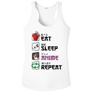 Eat Sleep Anime Repeat Ladies PosiCharge Competitor Racerback Tank