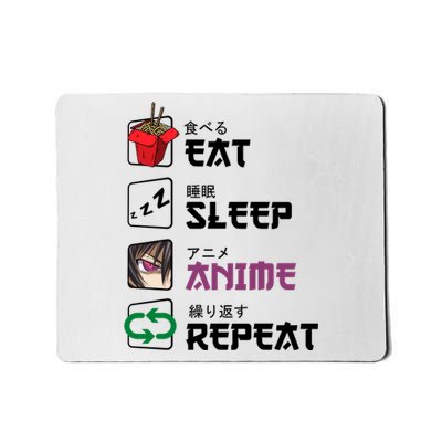 Eat Sleep Anime Repeat Mousepad