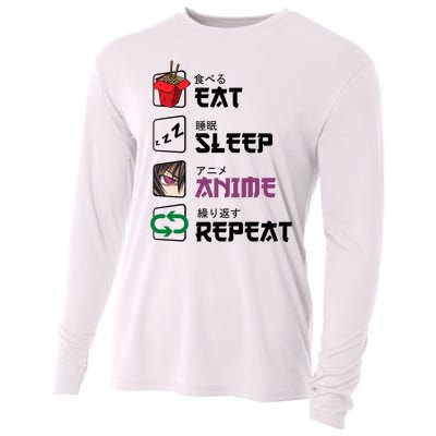 Eat Sleep Anime Repeat Cooling Performance Long Sleeve Crew