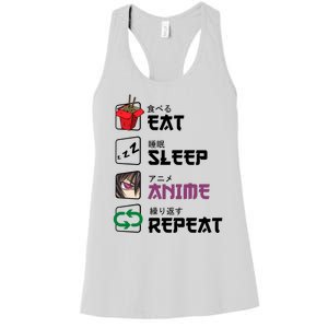 Eat Sleep Anime Repeat Women's Racerback Tank