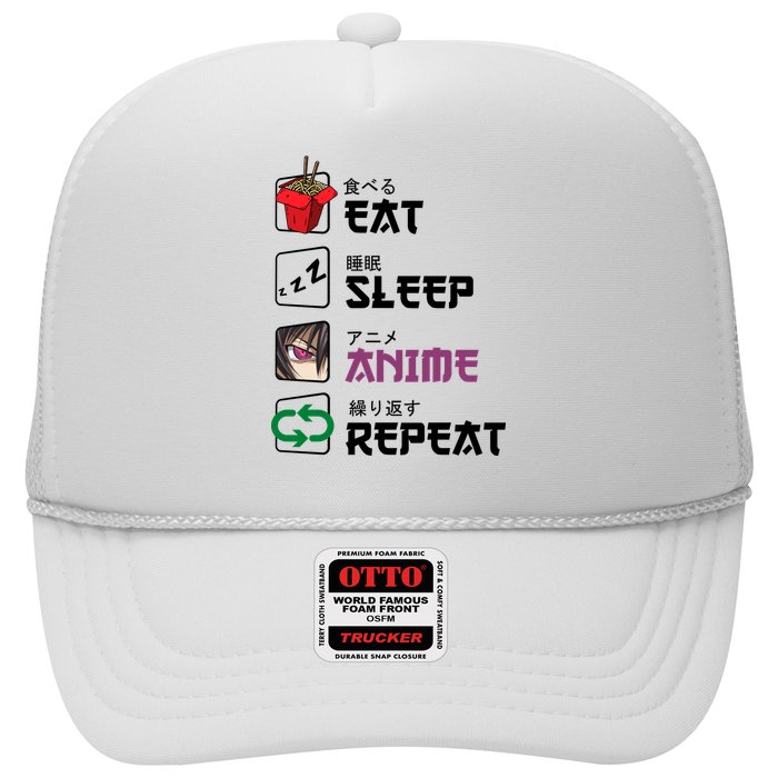 Eat Sleep Anime Repeat Trucker Hat