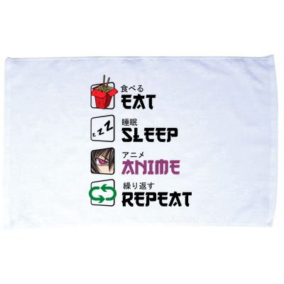 Eat Sleep Anime Repeat Microfiber Hand Towel