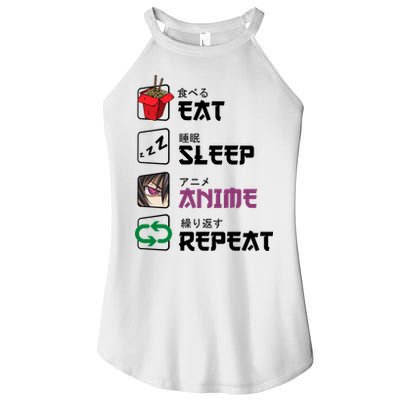 Eat Sleep Anime Repeat Women's Perfect Tri Rocker Tank