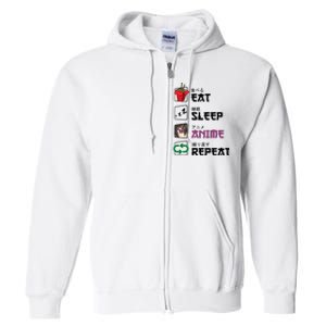 Eat Sleep Anime Repeat Full Zip Hoodie