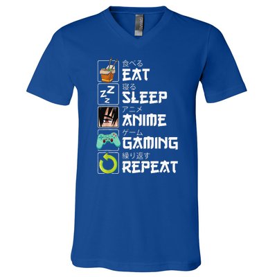 Eat Sleep Anime Gaming Repeat Kawaii Otaku Anime Manga V-Neck T-Shirt