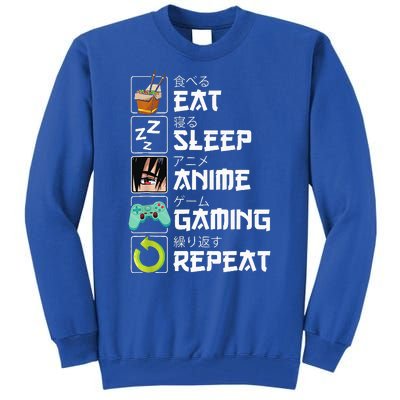 Eat Sleep Anime Gaming Repeat Kawaii Otaku Anime Manga Tall Sweatshirt