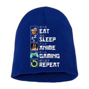 Eat Sleep Anime Gaming Repeat Kawaii Otaku Anime Manga Short Acrylic Beanie