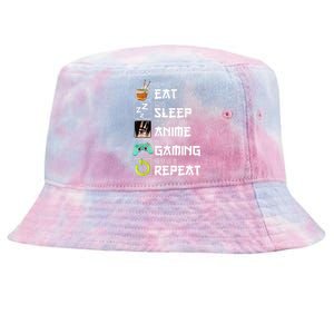 Eat Sleep Anime Gaming Repeat Kawaii Otaku Anime Manga Tie-Dyed Bucket Hat