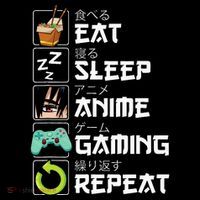 Eat Sleep Anime Gaming Repeat Kawaii Otaku Anime Manga Tall T-Shirt