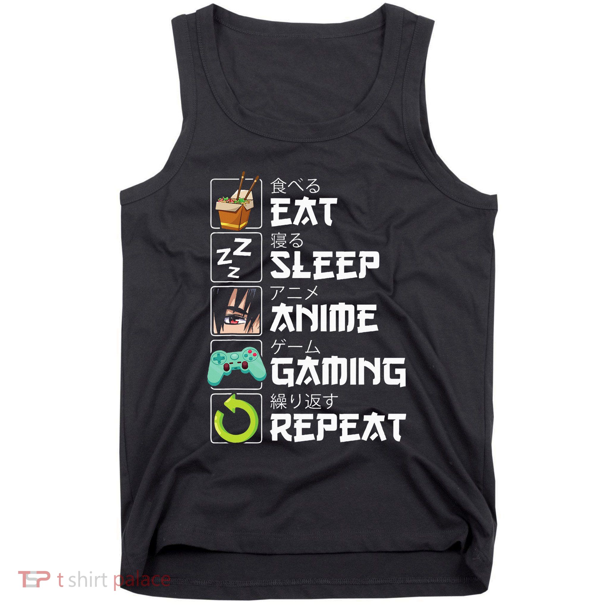 Eat Sleep Anime Gaming Repeat Kawaii Otaku Anime Manga Tank Top