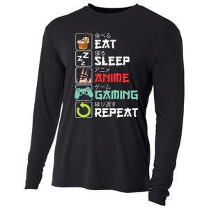 Eat Sleep Anime Gaming Repeat Kawaii Otaku Anime Manga Cooling Performance Long Sleeve Crew