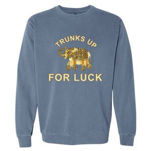 Elephant Spirit Animal Totem Trunks Up For Good Luck Lucky Garment-Dyed Sweatshirt