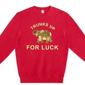 Elephant Spirit Animal Totem Trunks Up For Good Luck Lucky Premium Crewneck Sweatshirt