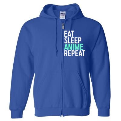 Eat Sleep Anime Repeat Gift Japanese Animation Lover Gift Meaningful Gift Full Zip Hoodie