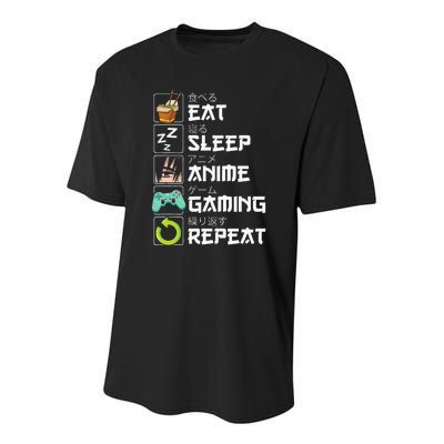 Eat Sleep Anime Gaming Repeat Kawaii Otaku Anime Manga Youth Performance Sprint T-Shirt