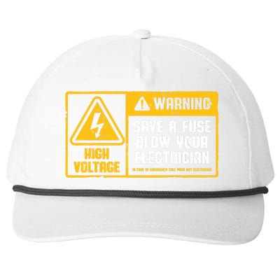 Electrician Save A Fuse Funny Lineman Wireman Retro Vintage Snapback Five-Panel Rope Hat