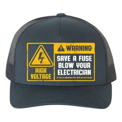 Electrician Save A Fuse Funny Lineman Wireman Retro Vintage Yupoong Adult 5-Panel Trucker Hat