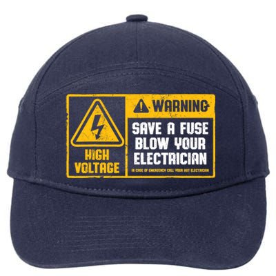 Electrician Save A Fuse Funny Lineman Wireman Retro Vintage 7-Panel Snapback Hat