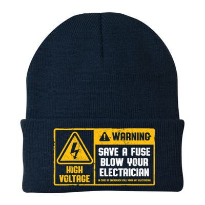 Electrician Save A Fuse Funny Lineman Wireman Retro Vintage Knit Cap Winter Beanie