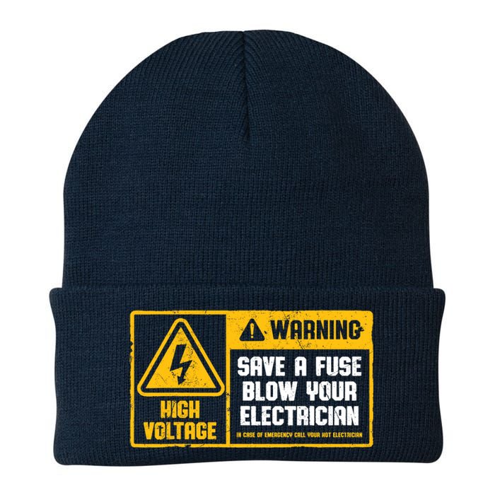 Electrician Save A Fuse Funny Lineman Wireman Retro Vintage Knit Cap Winter Beanie