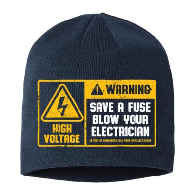 Electrician Save A Fuse Funny Lineman Wireman Retro Vintage Sustainable Beanie