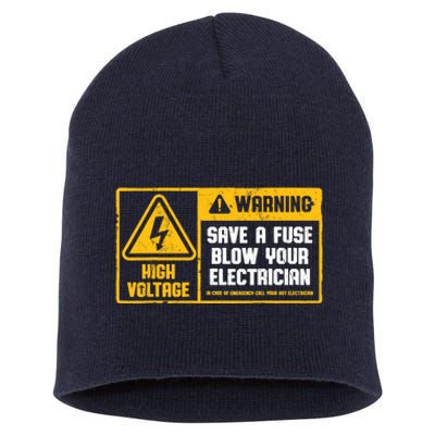 Electrician Save A Fuse Funny Lineman Wireman Retro Vintage Short Acrylic Beanie