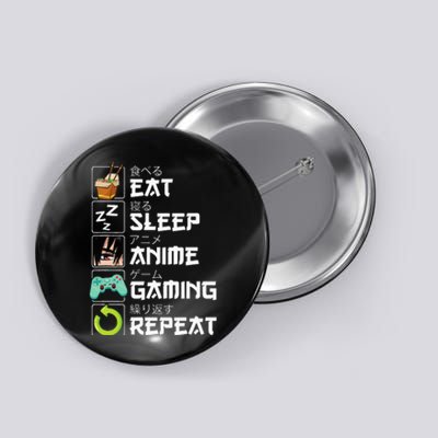 Eat Sleep Anime Gaming Repeat Kawaii Otaku Anime Manga Button